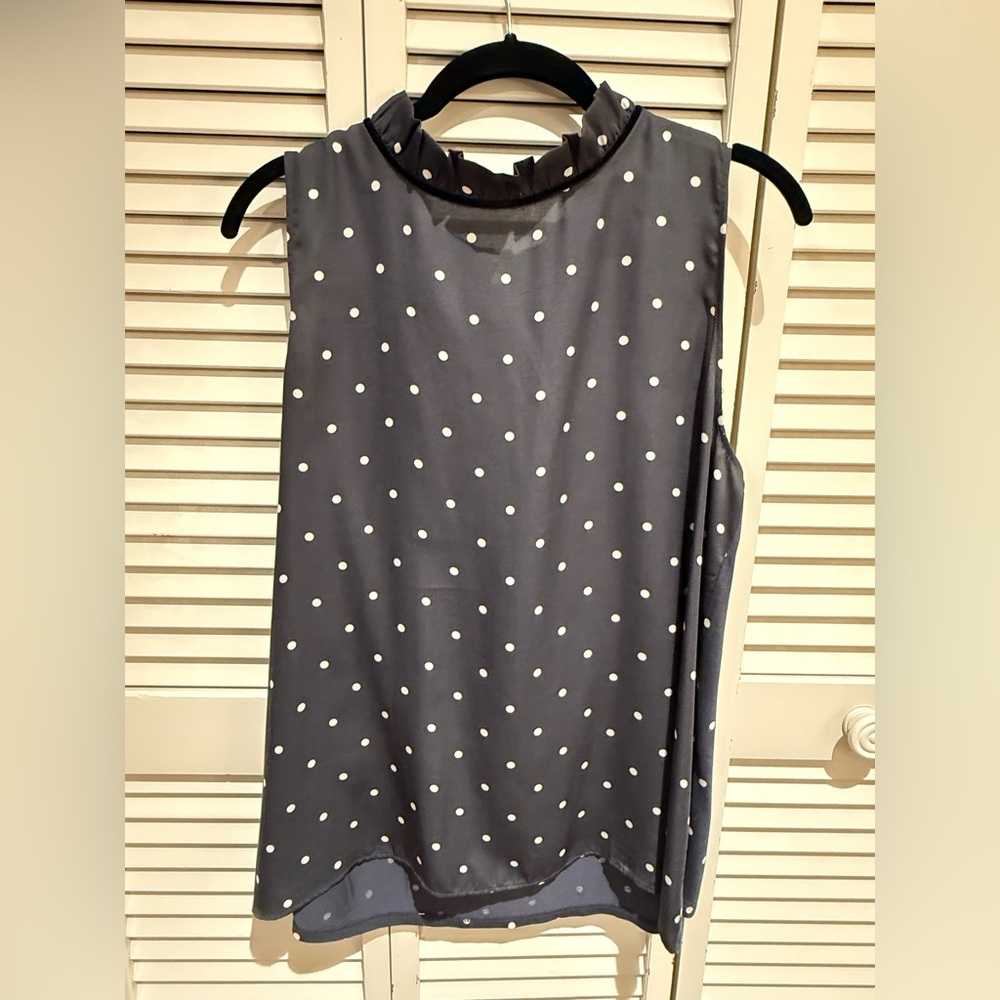 LOFT Black and White Polka Dot Blouse